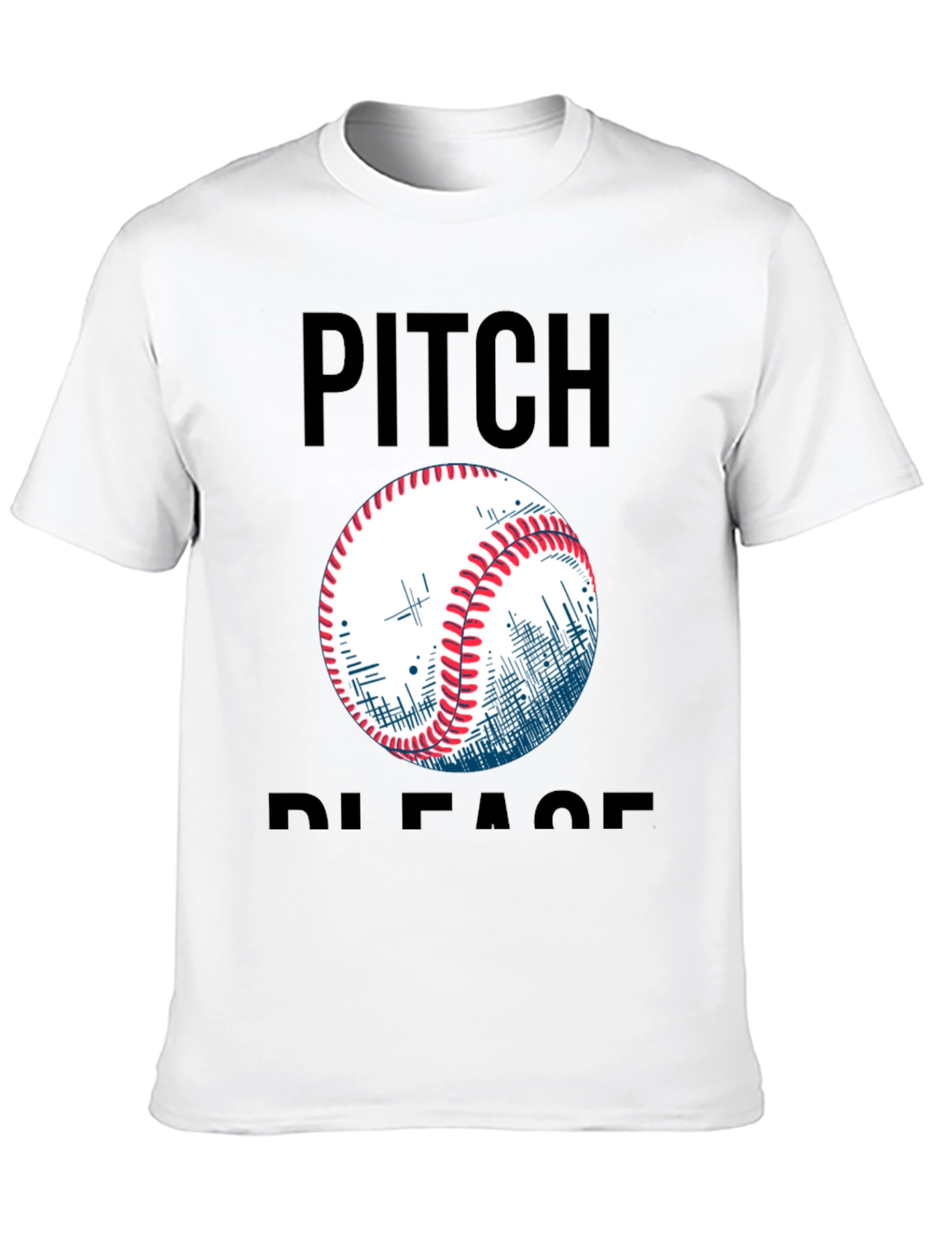 Pitch Please Baseball Graphic Tee - Black