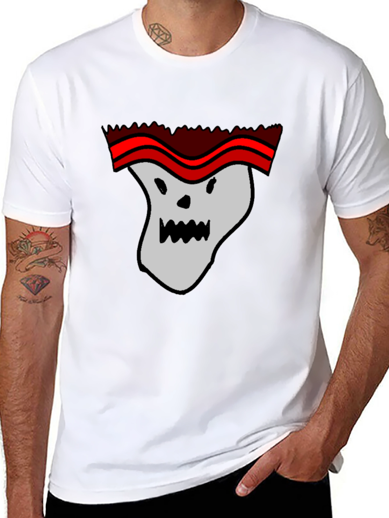 Funny Cartoon Ghost T-Shirt - Graphic Print