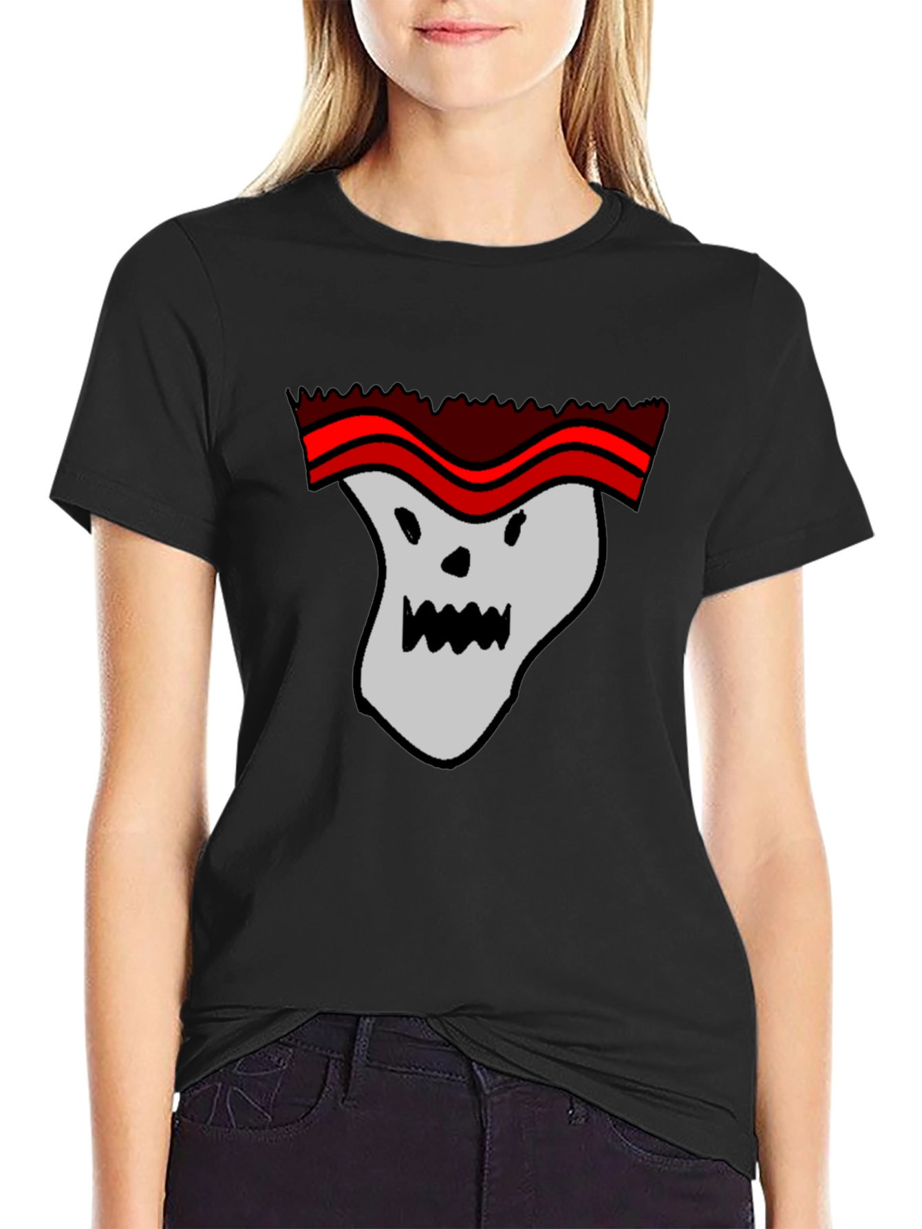 Funny Cartoon Ghost T-Shirt - Graphic Print