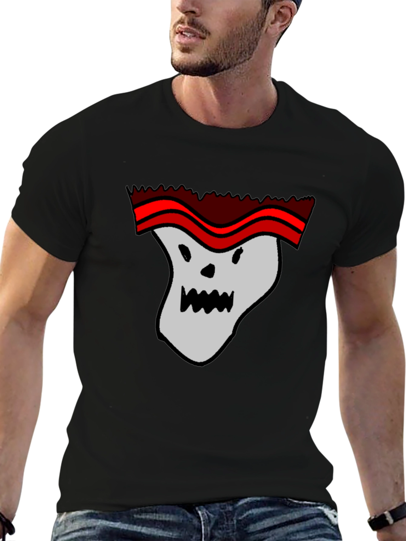 Funny Cartoon Ghost T-Shirt - Graphic Print