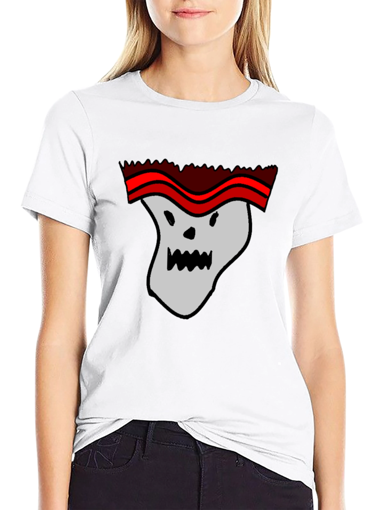 Funny Cartoon Ghost T-Shirt - Graphic Print