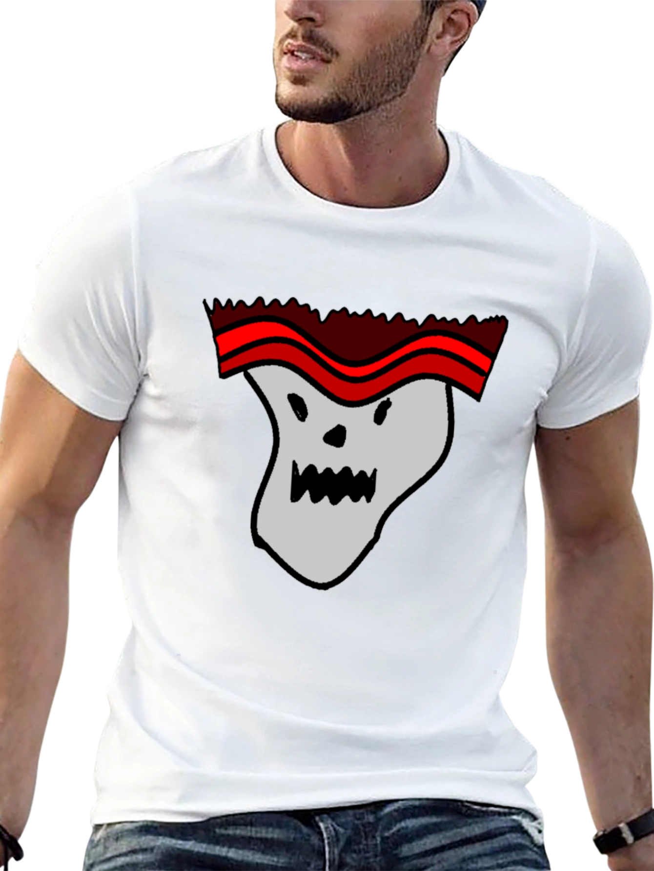 Funny Cartoon Ghost T-Shirt - Graphic Print