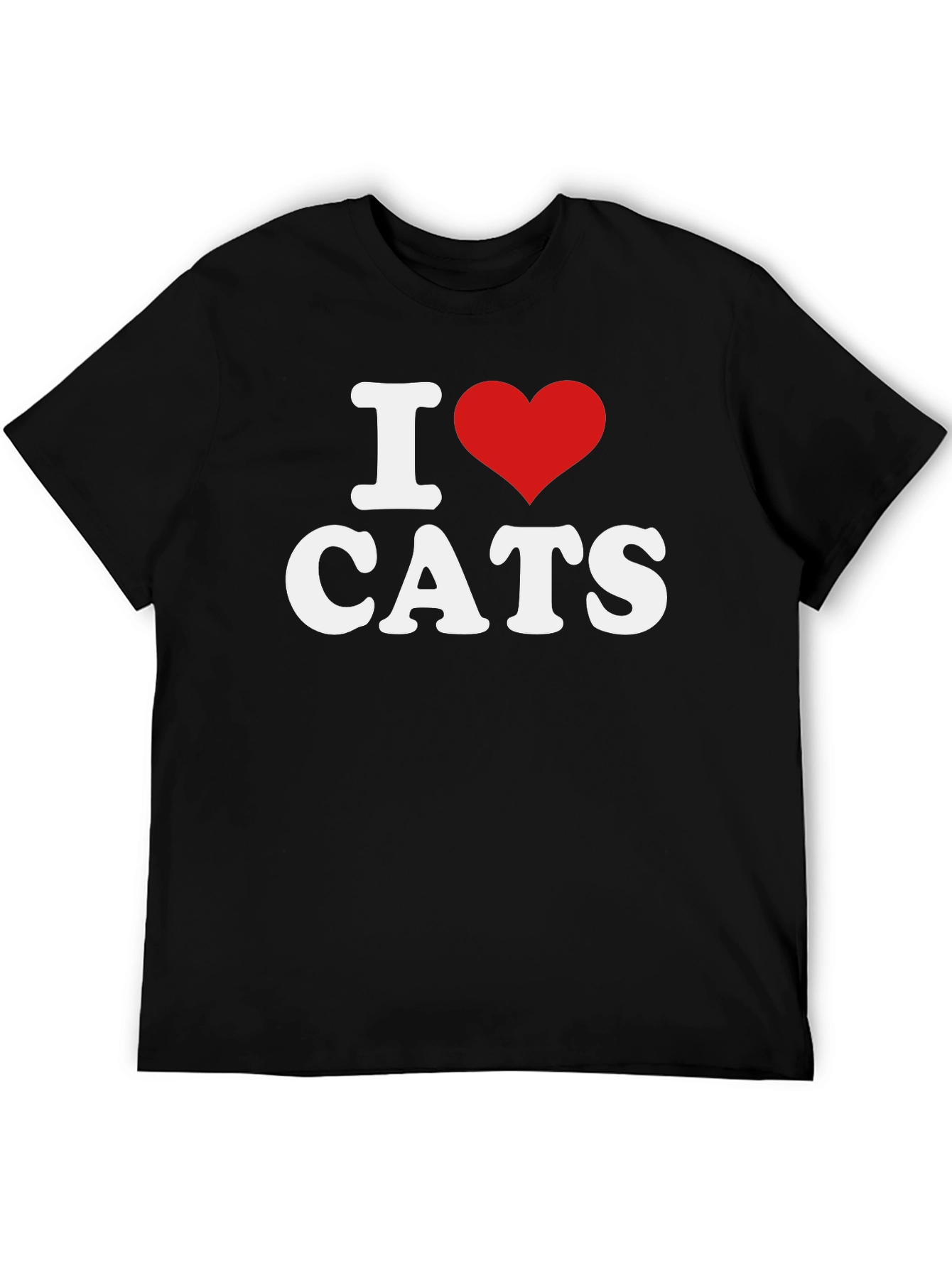 I Heart Cats T-Shirt - Black Cotton Blend