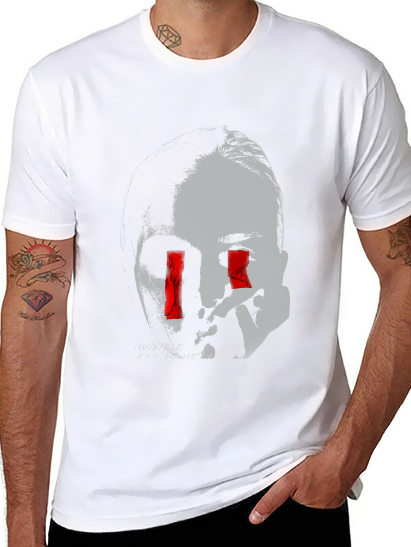 Edgy Graphic Tee - Invisible All To Me Design