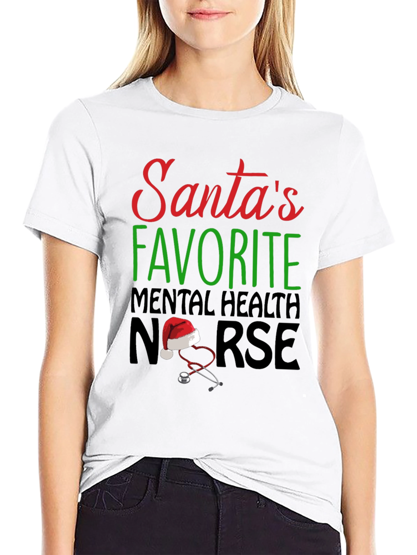 Santas Favorite Mental Health Nurse Christmas T-Shirt
