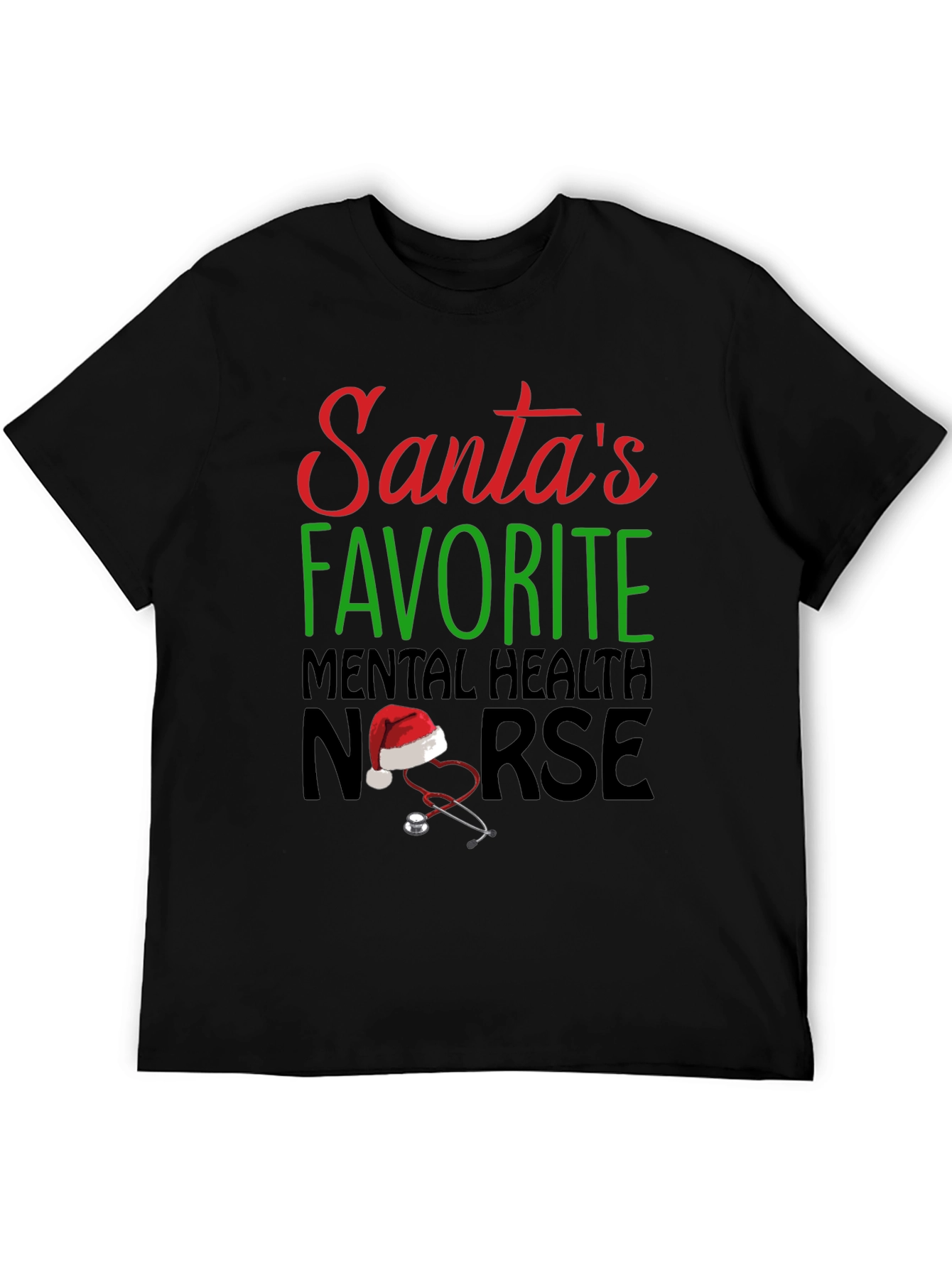 Santas Favorite Mental Health Nurse Christmas T-Shirt