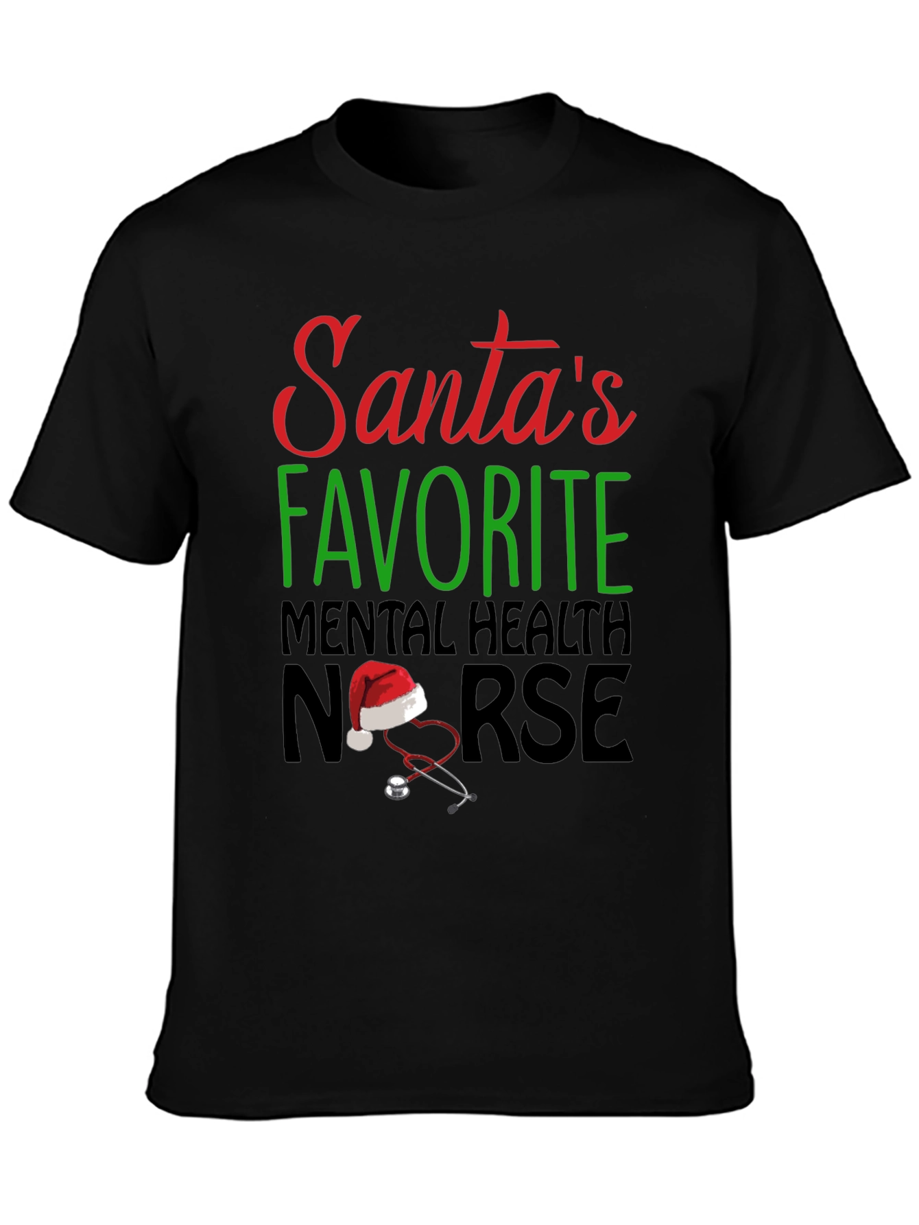 Santas Favorite Mental Health Nurse Christmas T-Shirt