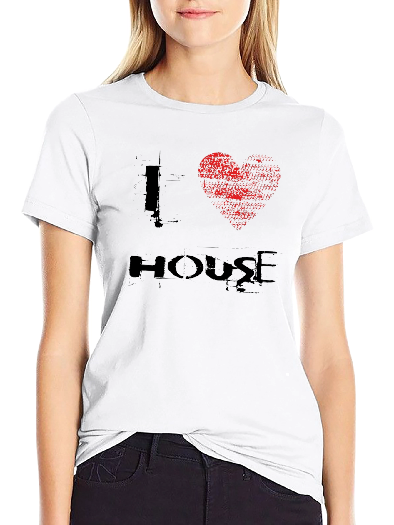 I Heart House Music Black Graphic Tee