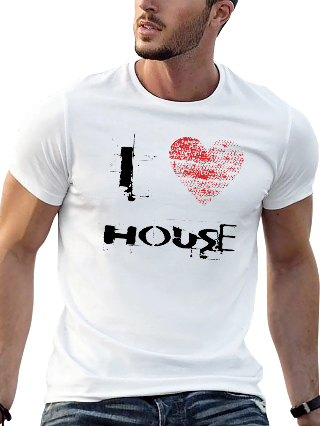 I Heart House Music Black Graphic Tee