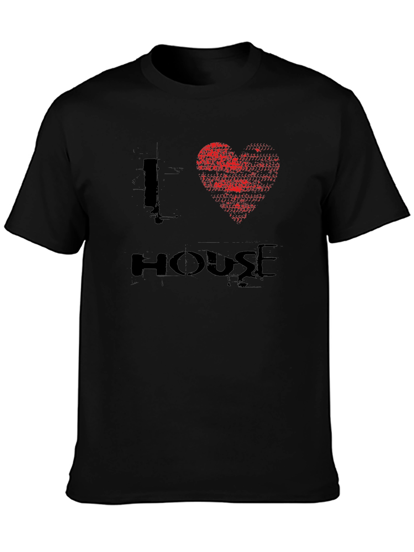 I Heart House Music Black Graphic Tee
