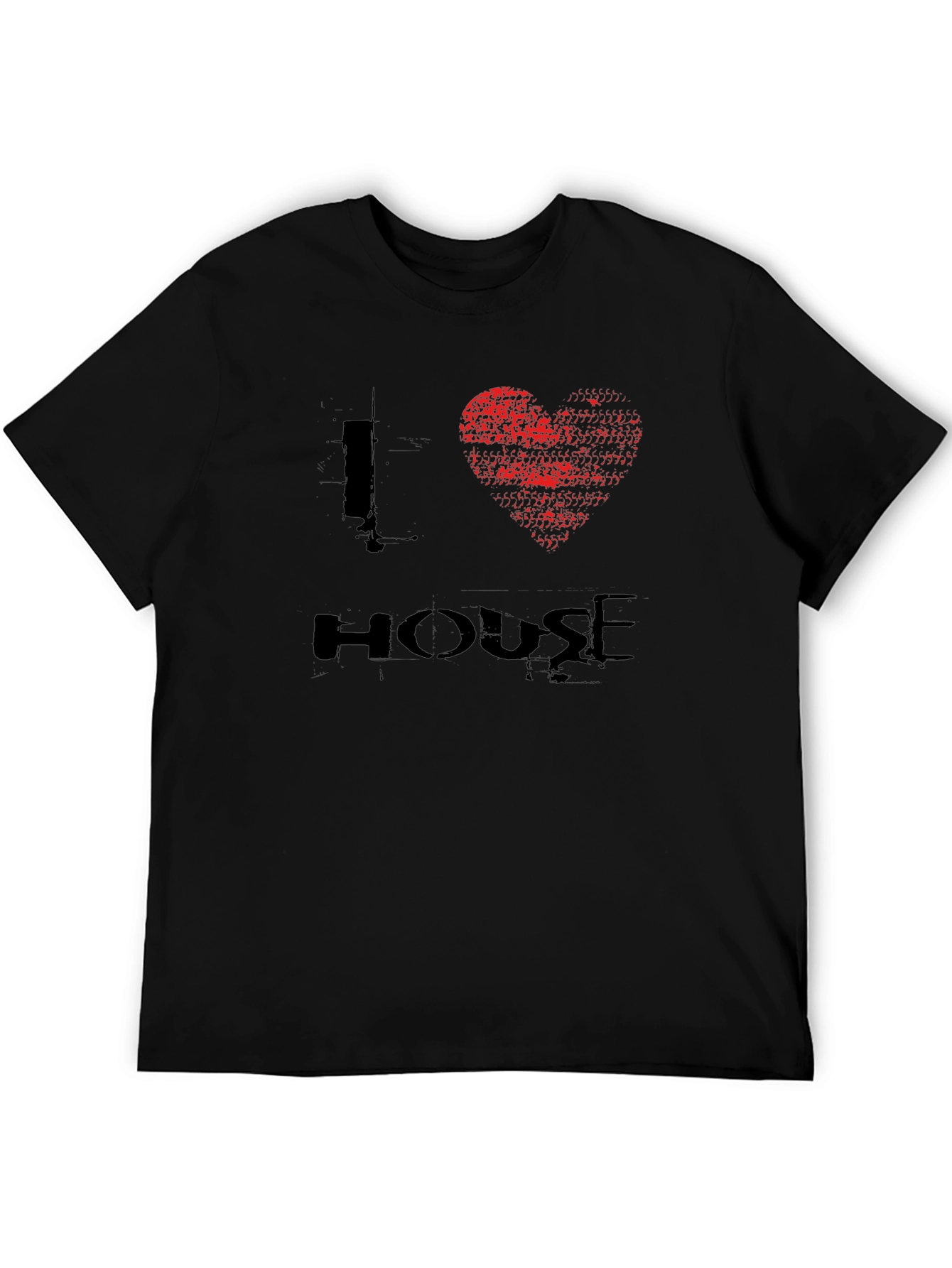 I Heart House Music Black Graphic Tee