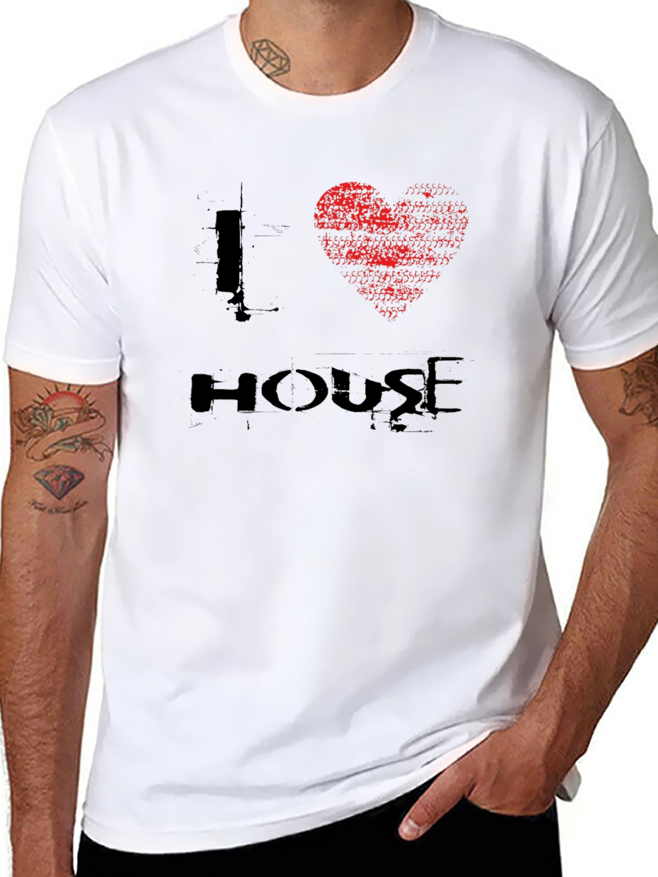 I Heart House Music Black Graphic Tee