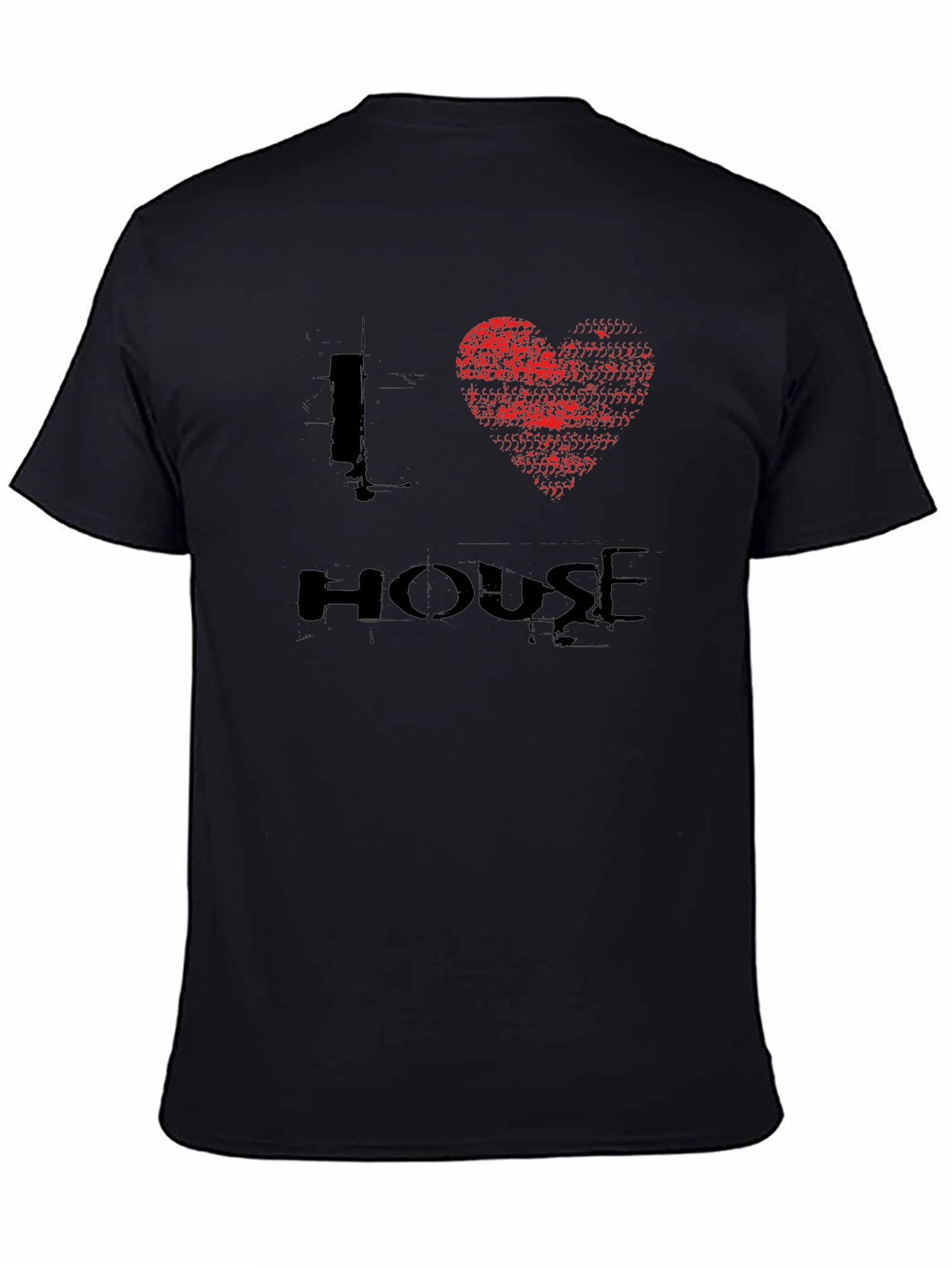 I Heart House Music Black Graphic Tee