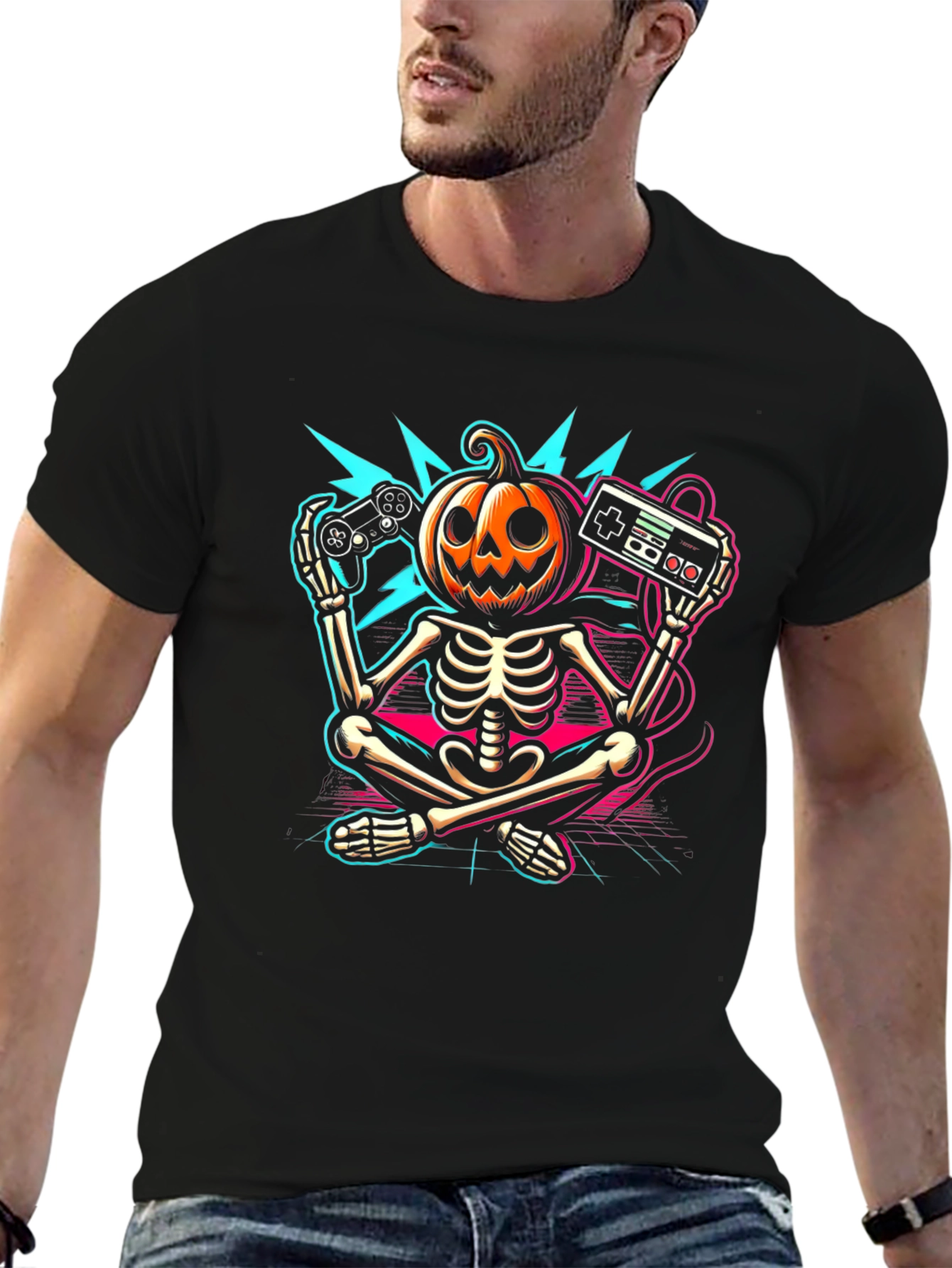 Halloween Gamer Skeleton T-Shirt