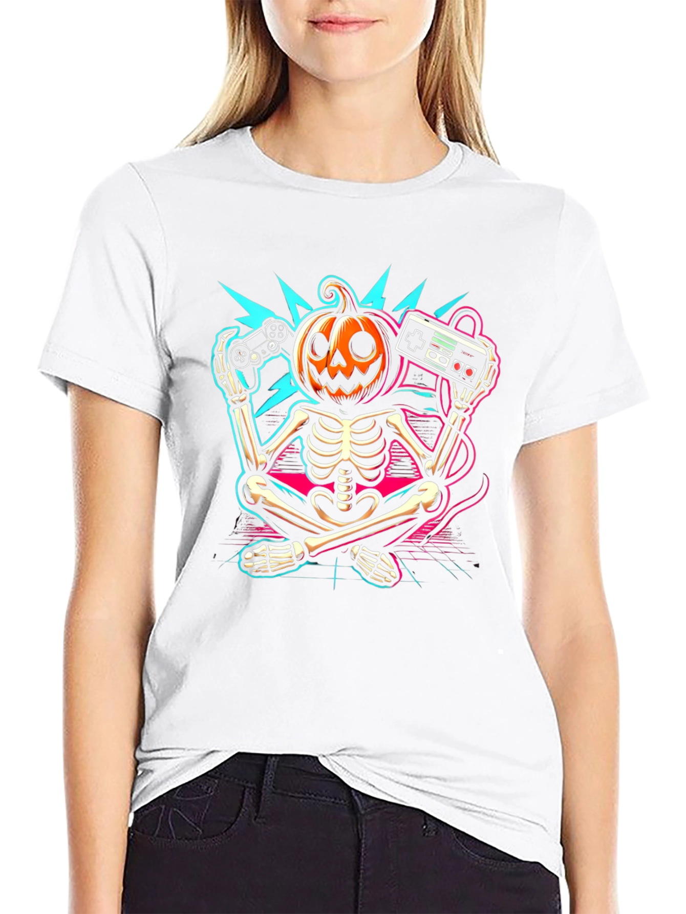 Halloween Gamer Skeleton T-Shirt