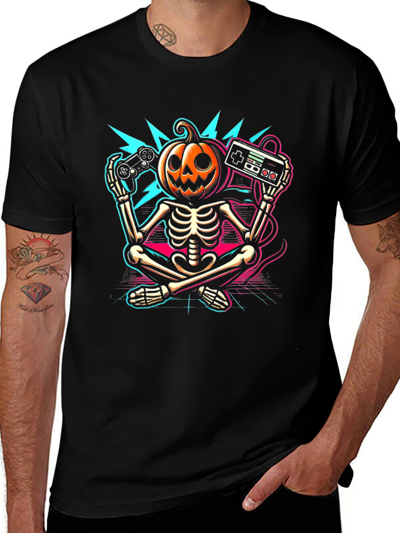 Halloween Gamer Skeleton T-Shirt