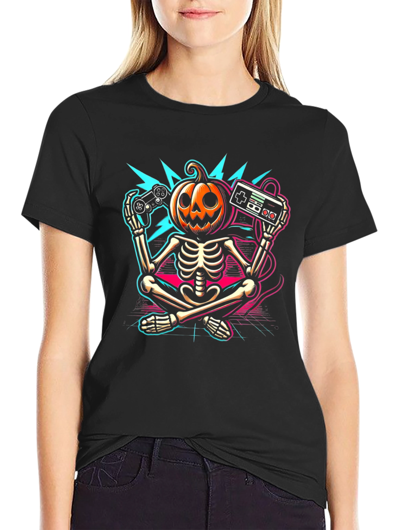 Halloween Gamer Skeleton T-Shirt