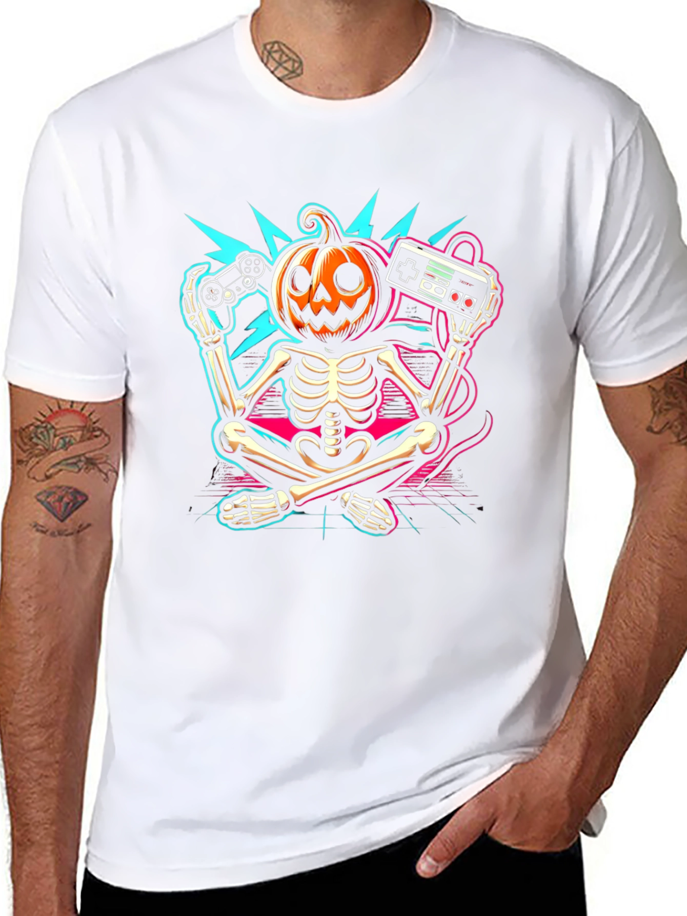 Halloween Gamer Skeleton T-Shirt