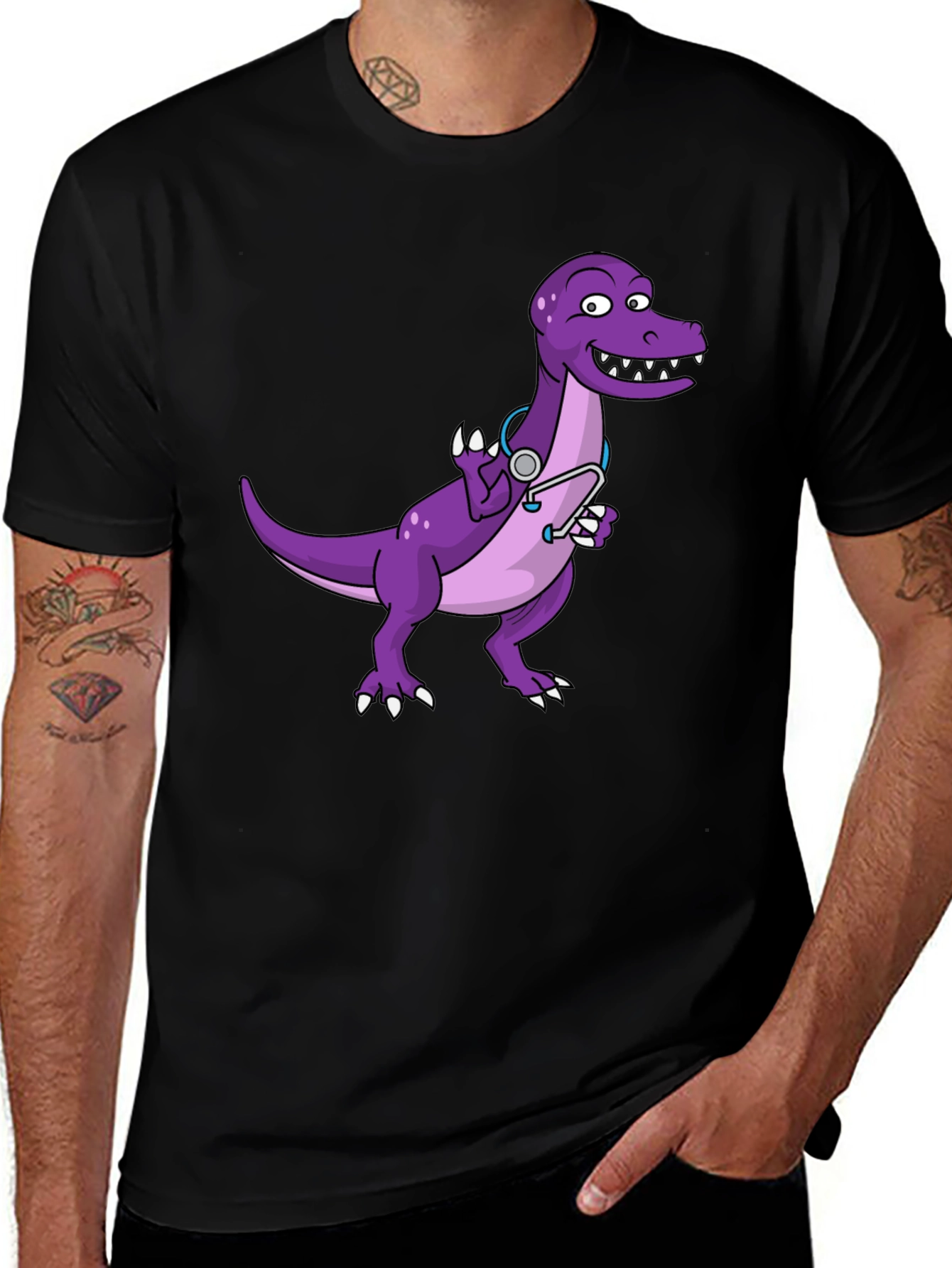 Dino Doctor T-Shirt - Cute Purple Dinosaur Tee
