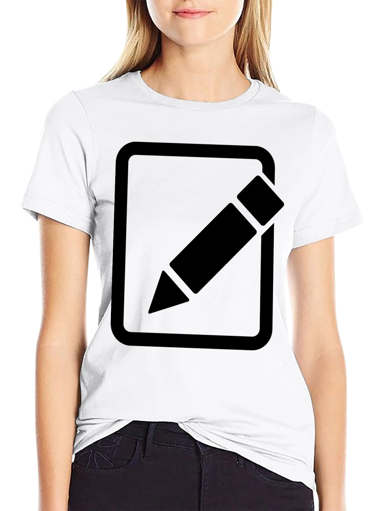 Edit Icon Graphic Tee - Classic Black Cotton T-Shirt