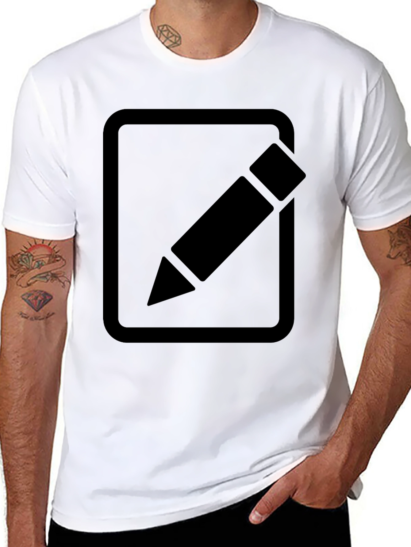 Edit Icon Graphic Tee - Classic Black Cotton T-Shirt