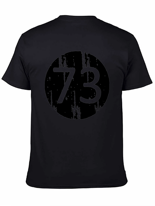 Black 73 Graphic Print Crewneck T-Shirt