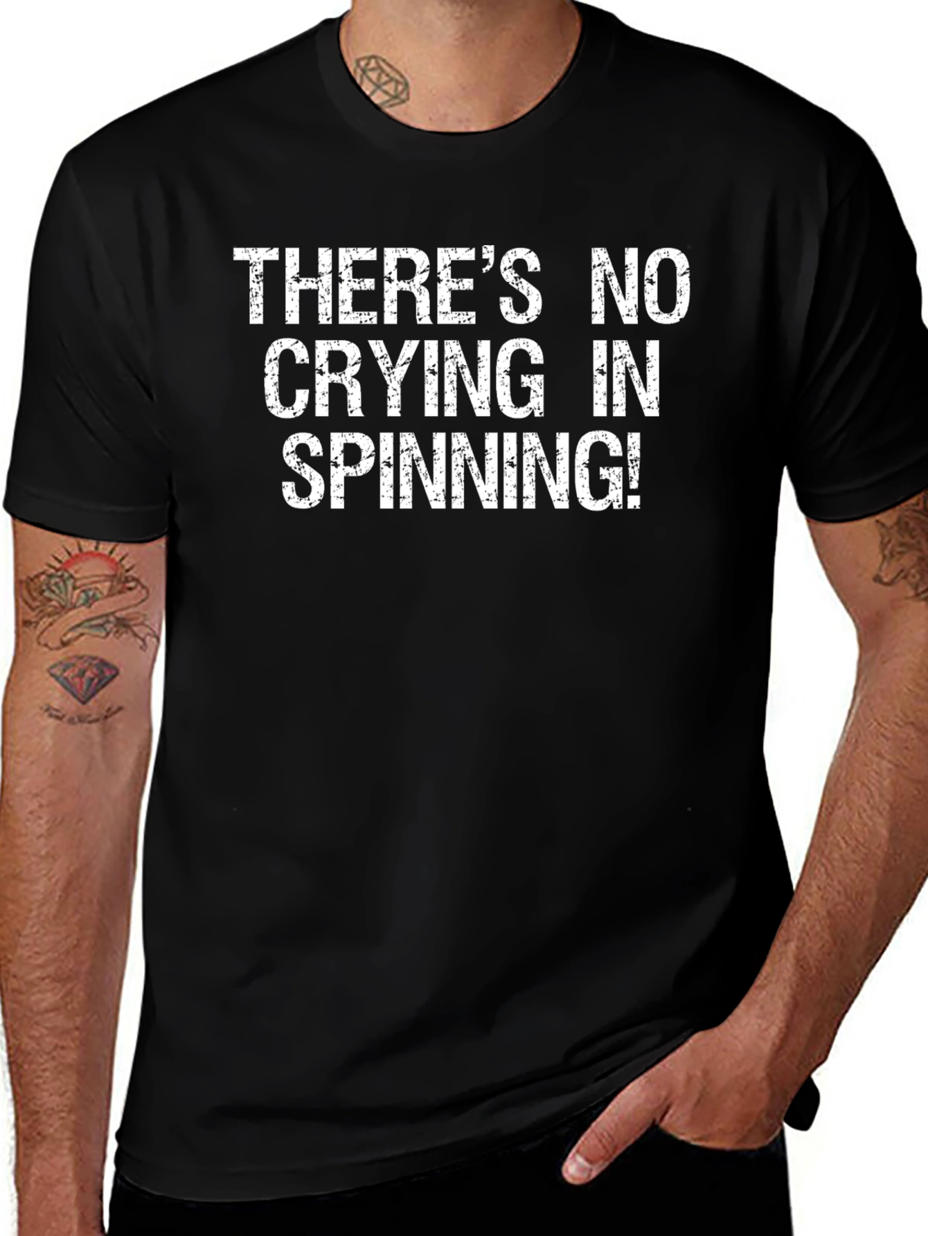 Theres No Crying In Spinning Black T-Shirt