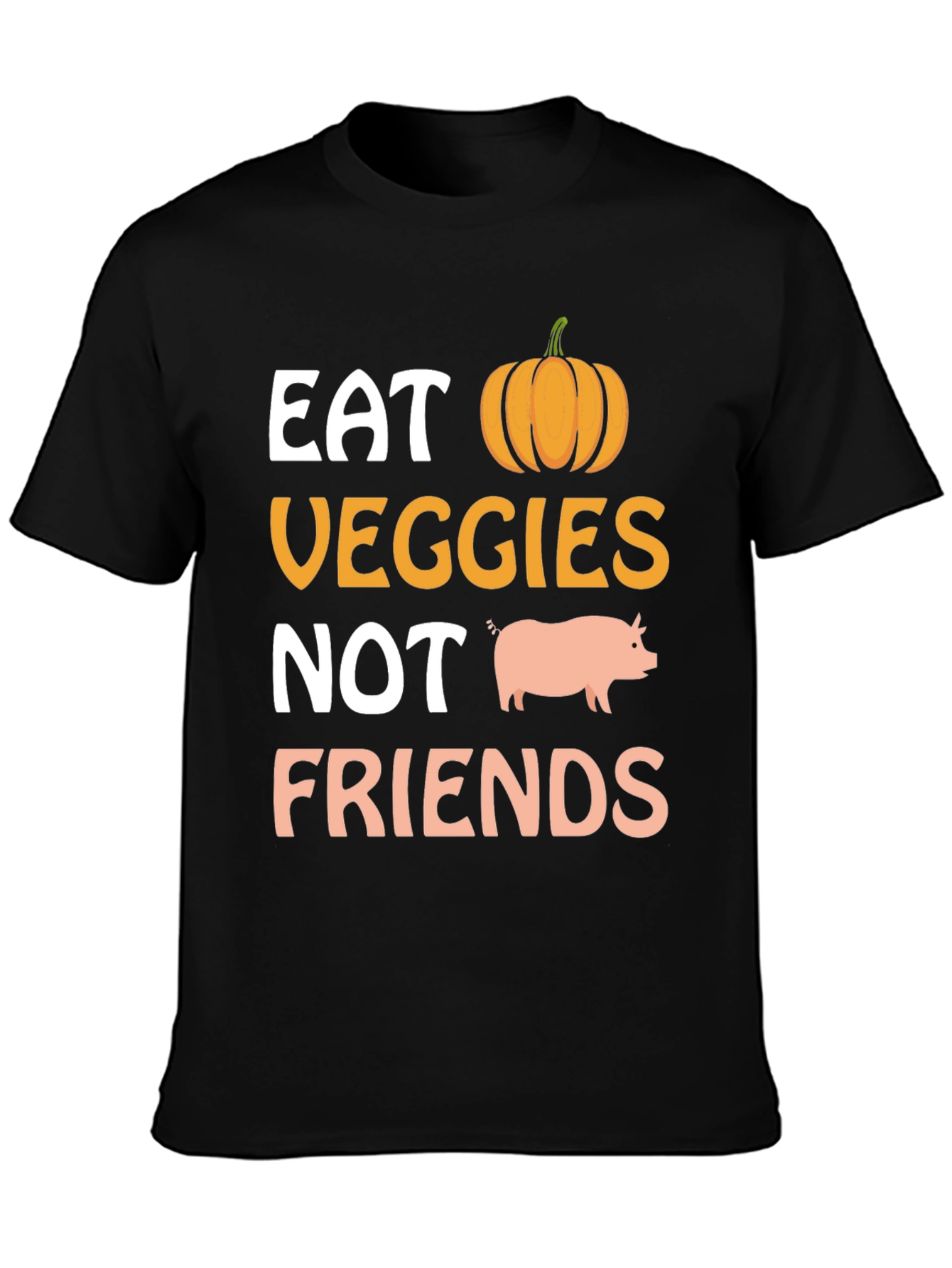 Eat Veggies Not Friends Vegan Graphic T-Shirt