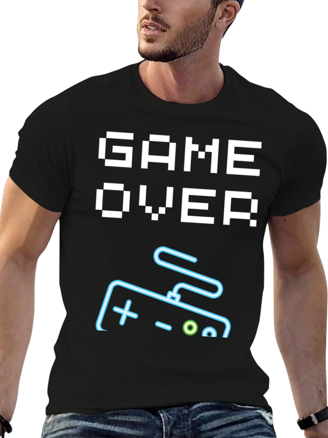 Game Over Controller Graphic Tee - Retro Gamer Style