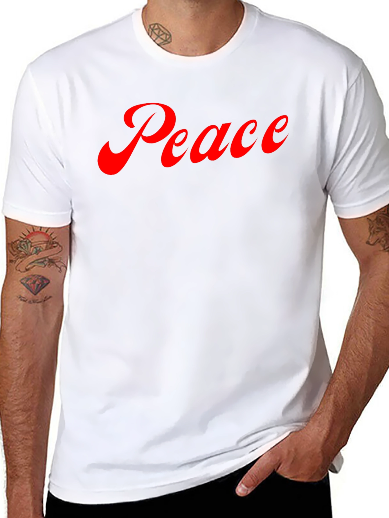 Peace Graphic Tee - Soft Black Cotton T-Shirt