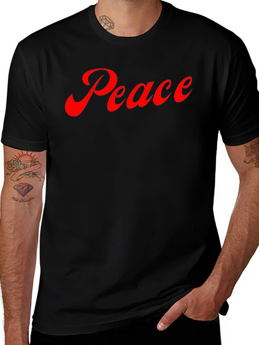 Peace Graphic Tee - Soft Black Cotton T-Shirt
