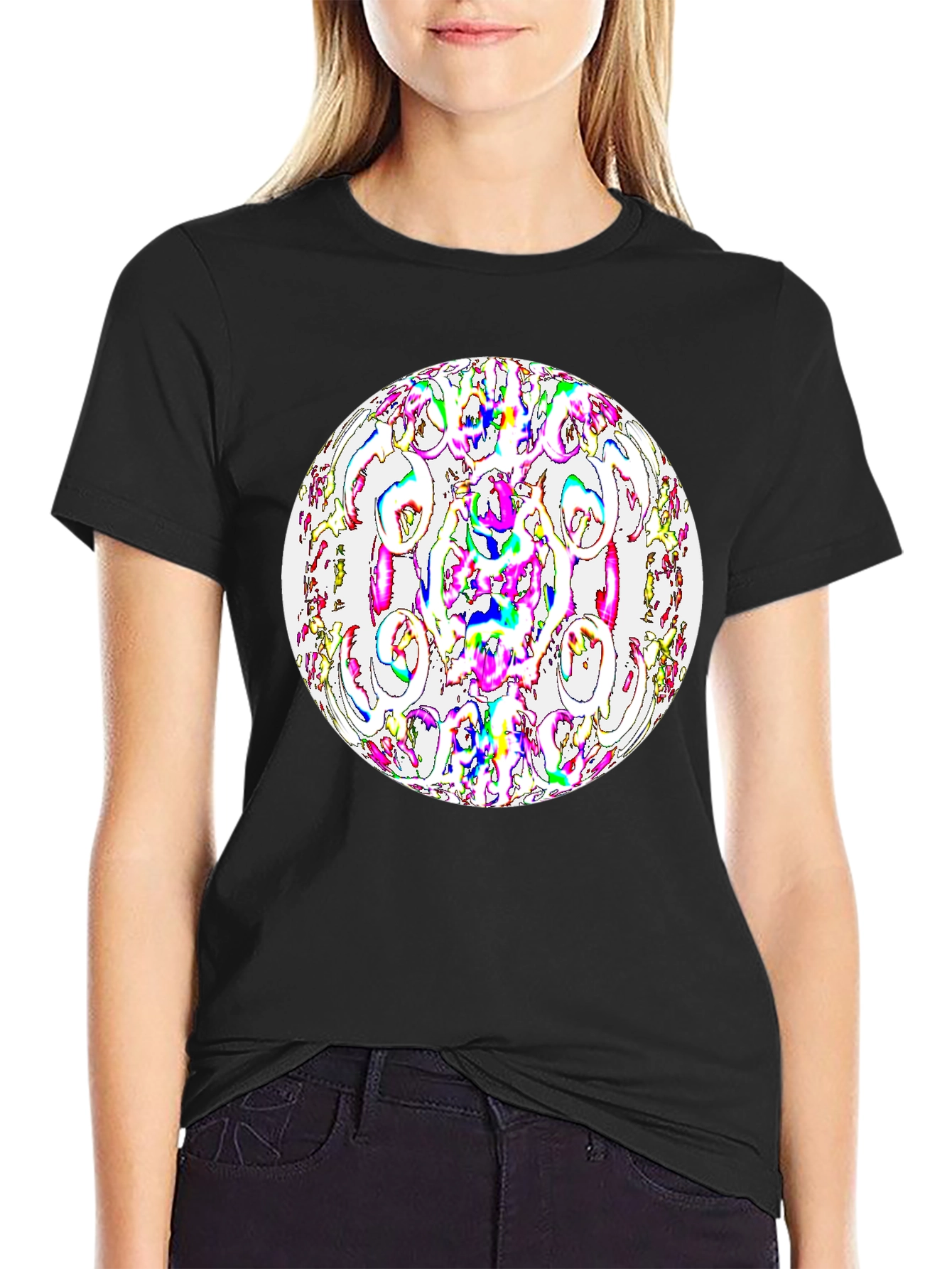 Abstract Orb Graphic Black T-Shirt