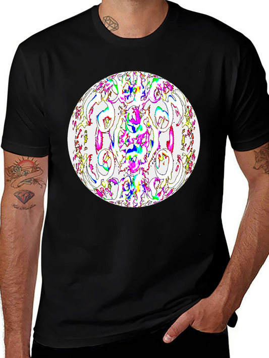 Abstract Orb Graphic Black T-Shirt