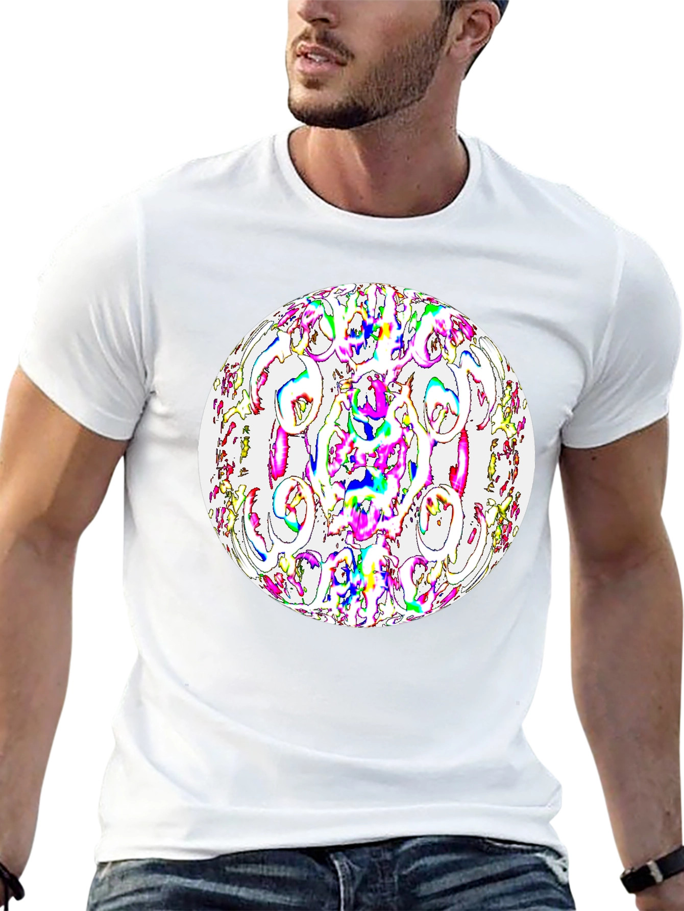 Abstract Orb Graphic Black T-Shirt