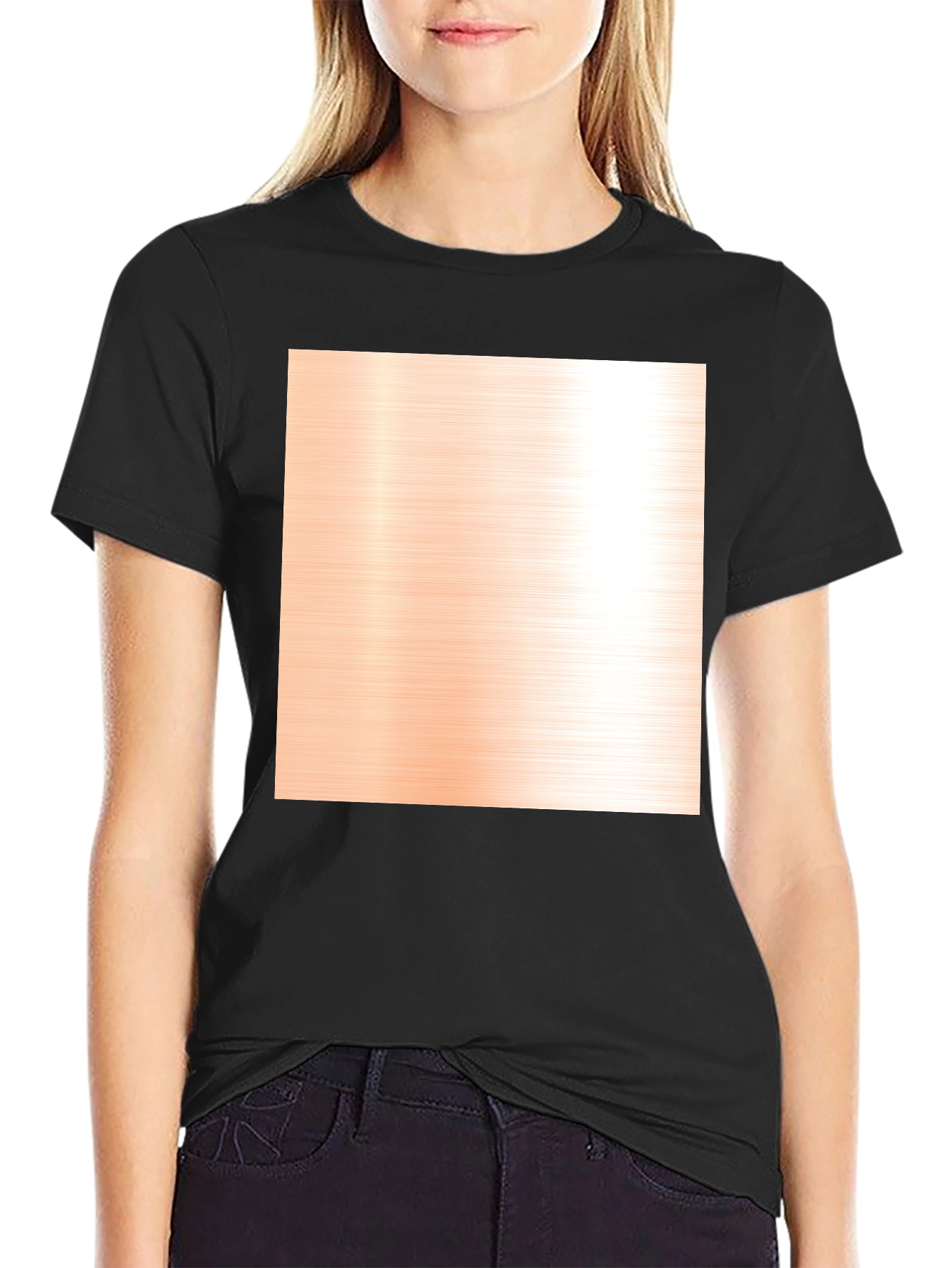 Modern Black Crewneck T-Shirt with Pattern