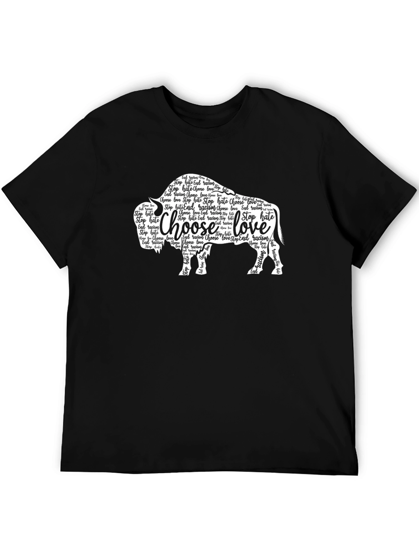 Choose Love Bison Graphic Tee - Black