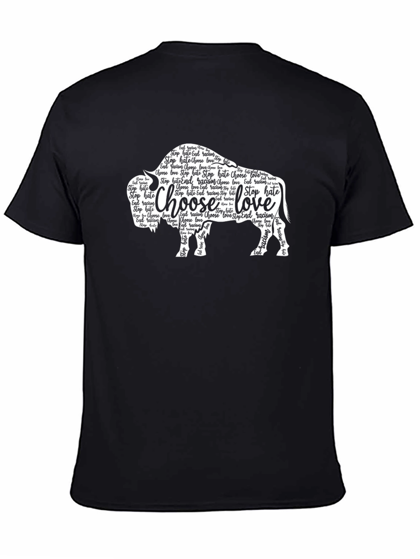 Choose Love Bison Graphic Tee - Black