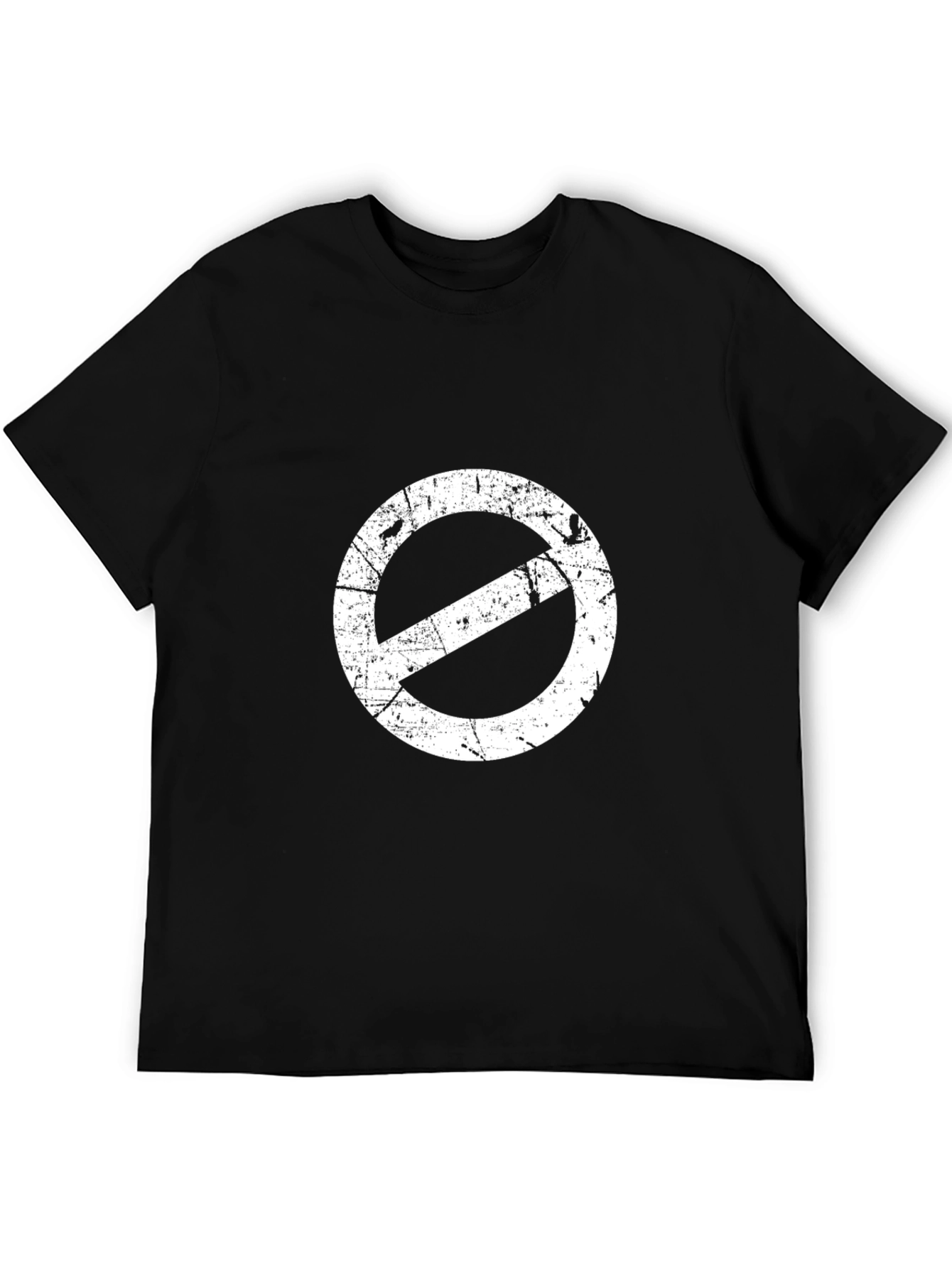 Distressed No Symbol Graphic Tee - Black