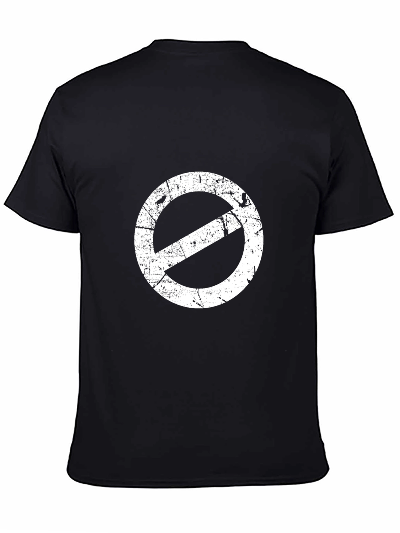 Distressed No Symbol Graphic Tee - Black