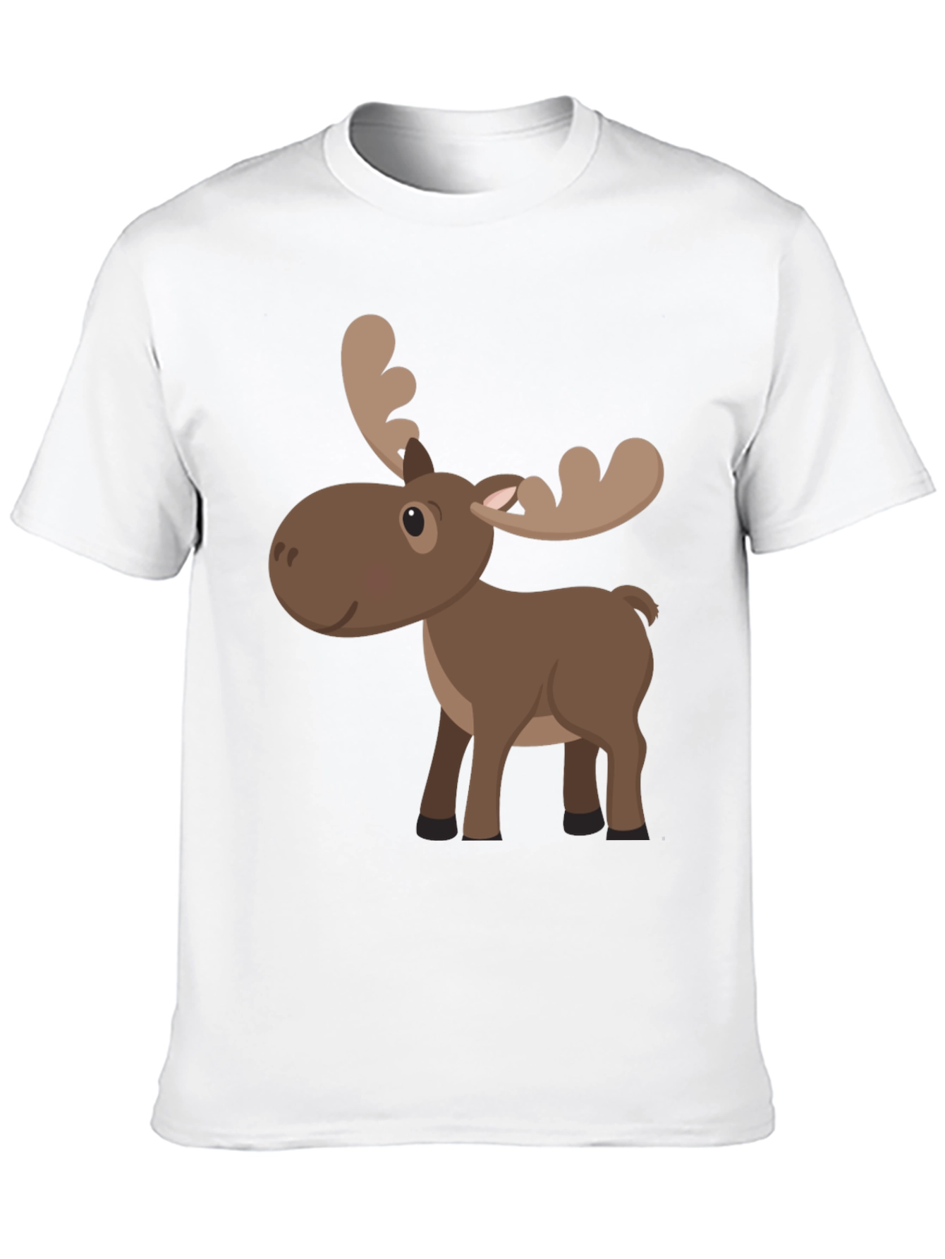 Cartoon Moose Graphic Tee - Black