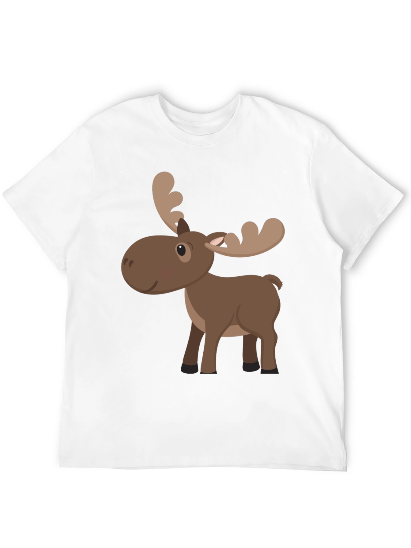 Cartoon Moose Graphic Tee - Black