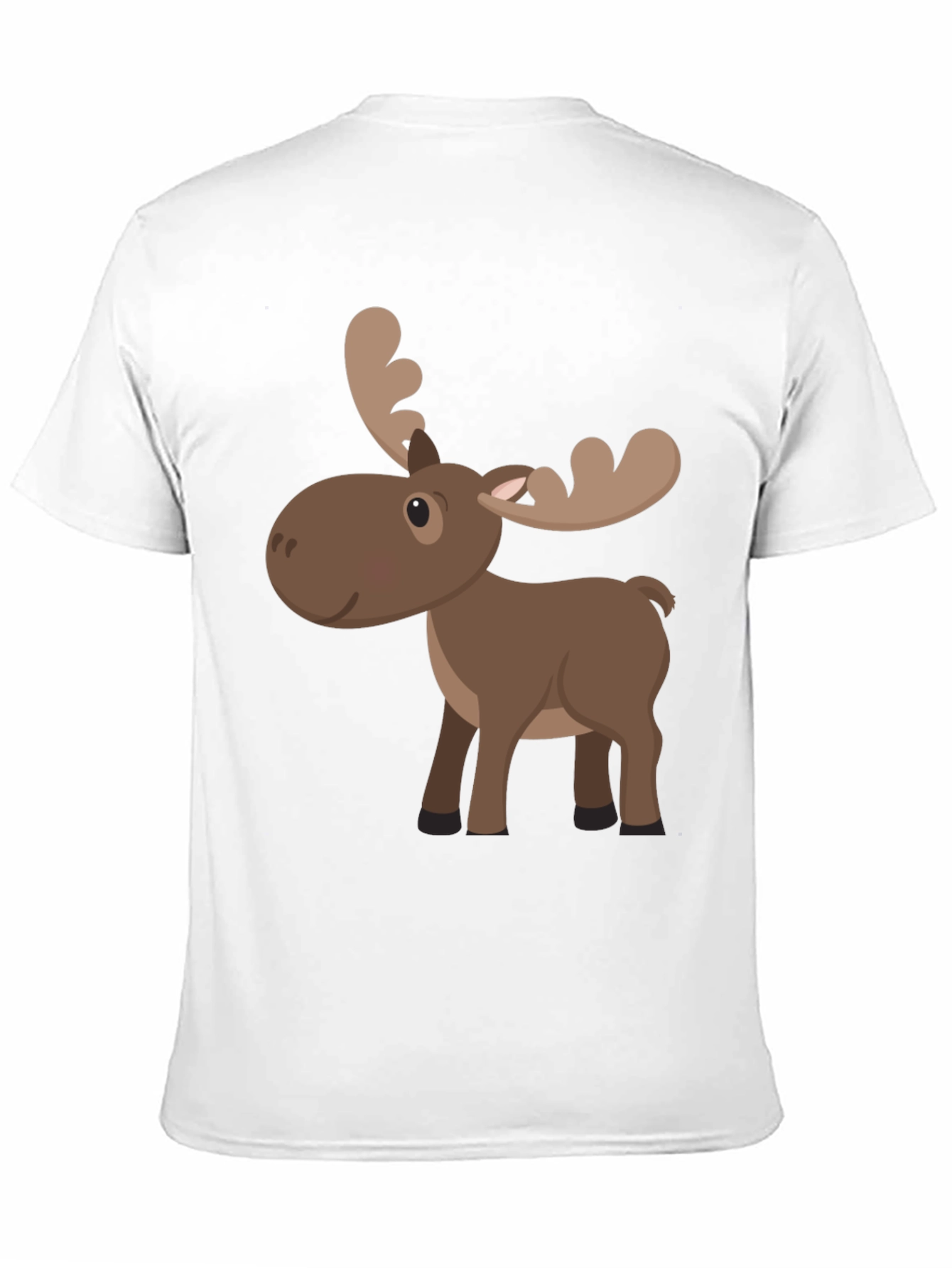 Cartoon Moose Graphic Tee - Black