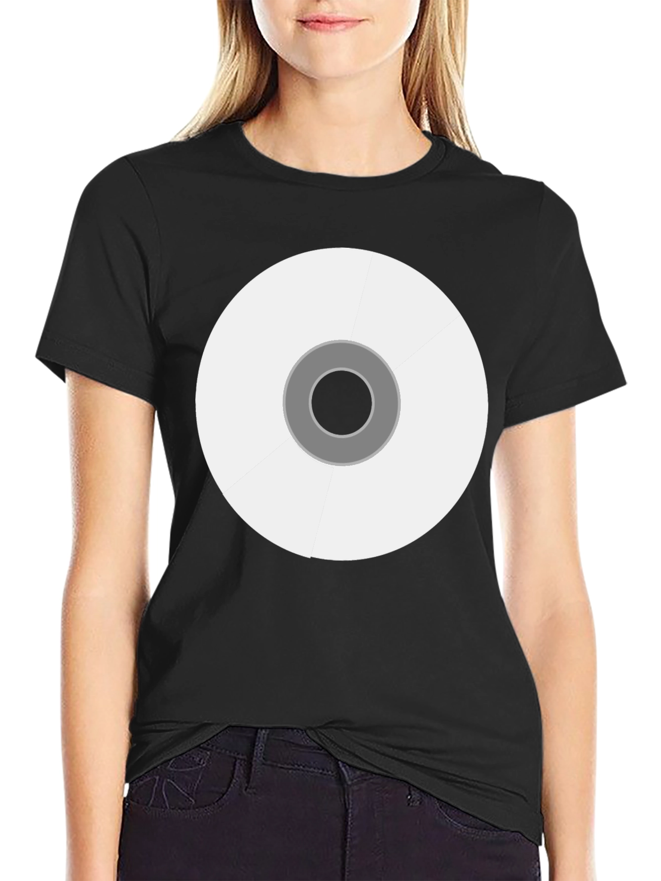 Abstract Circle Graphic Black Tee