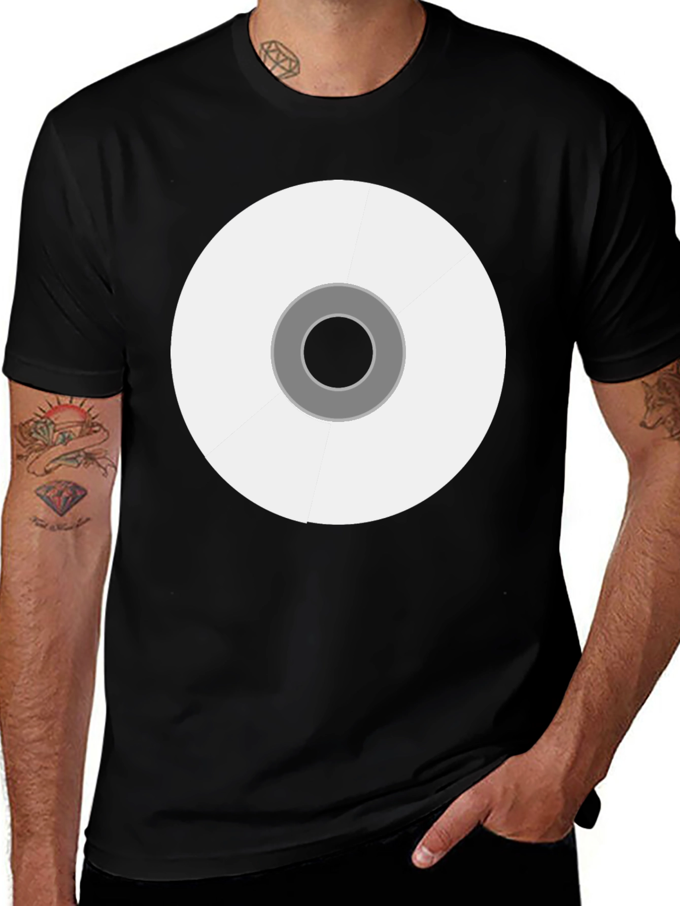 Abstract Circle Graphic Black Tee