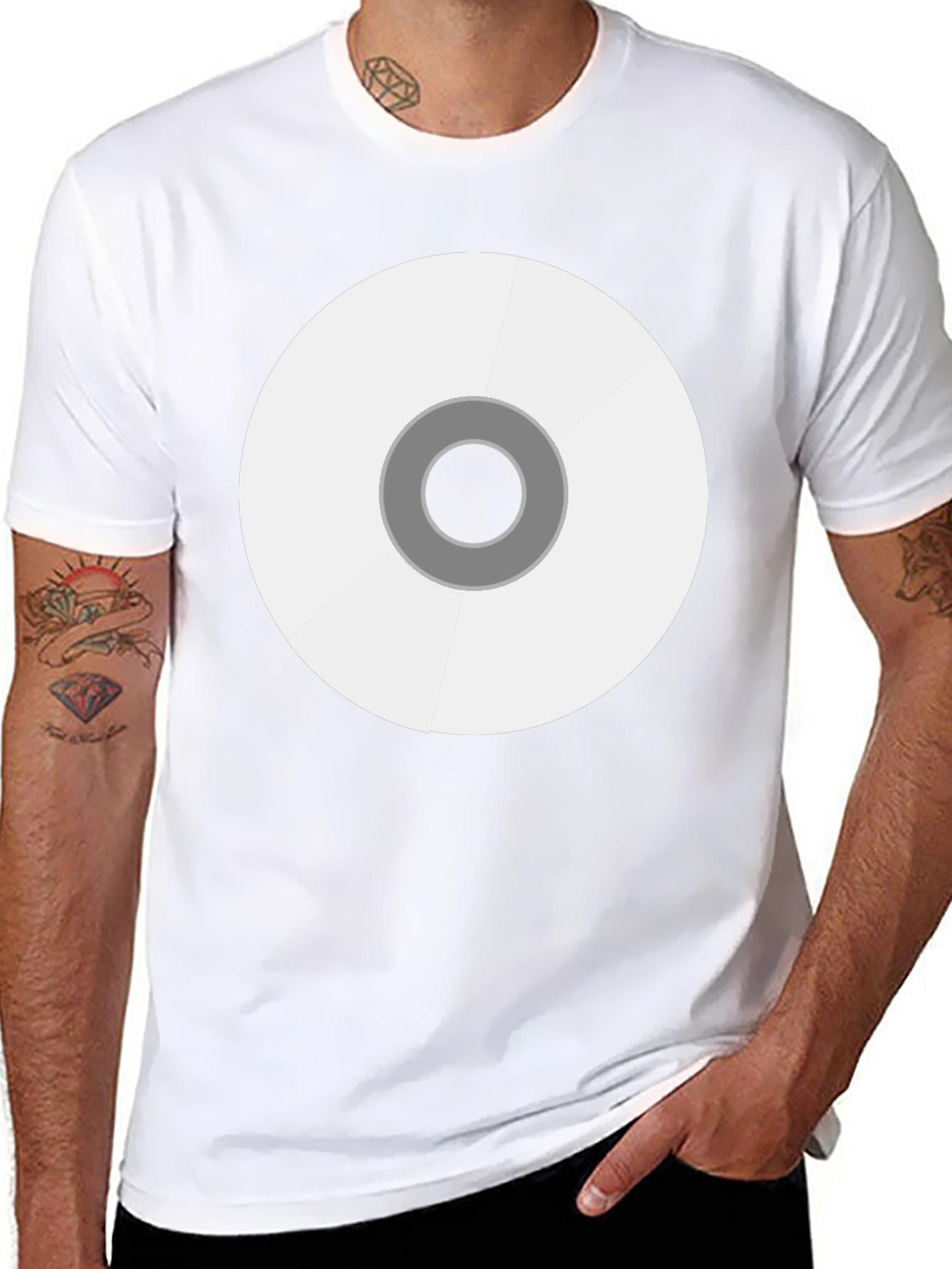Abstract Circle Graphic Black Tee