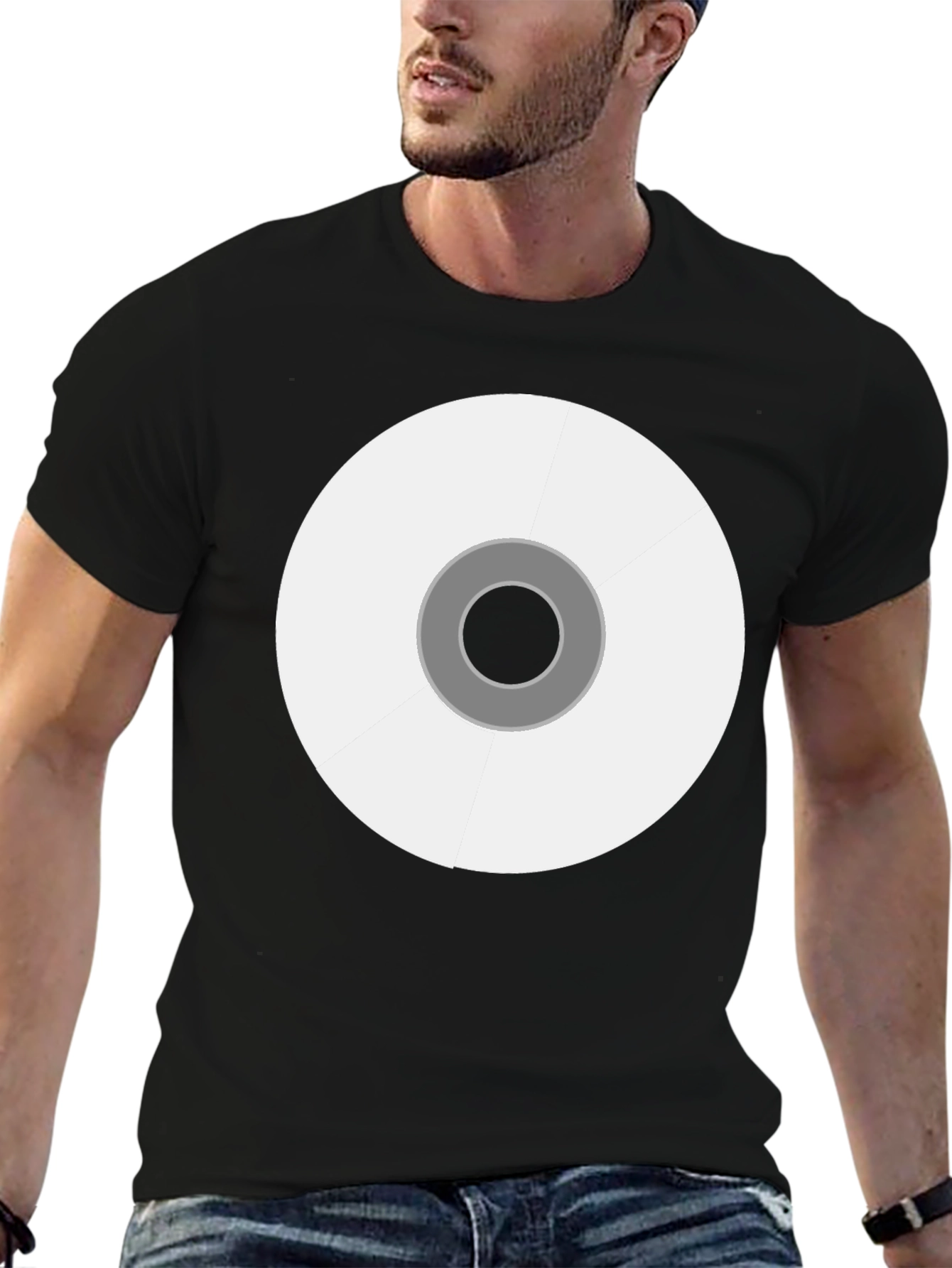 Abstract Circle Graphic Black Tee
