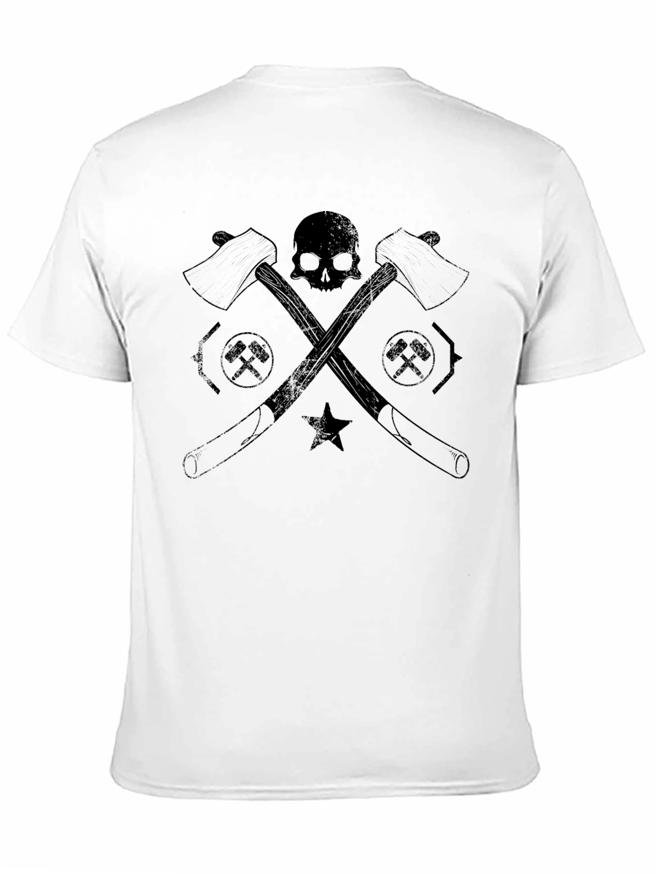 Skull & Axes Graphic Tee - Black Cotton