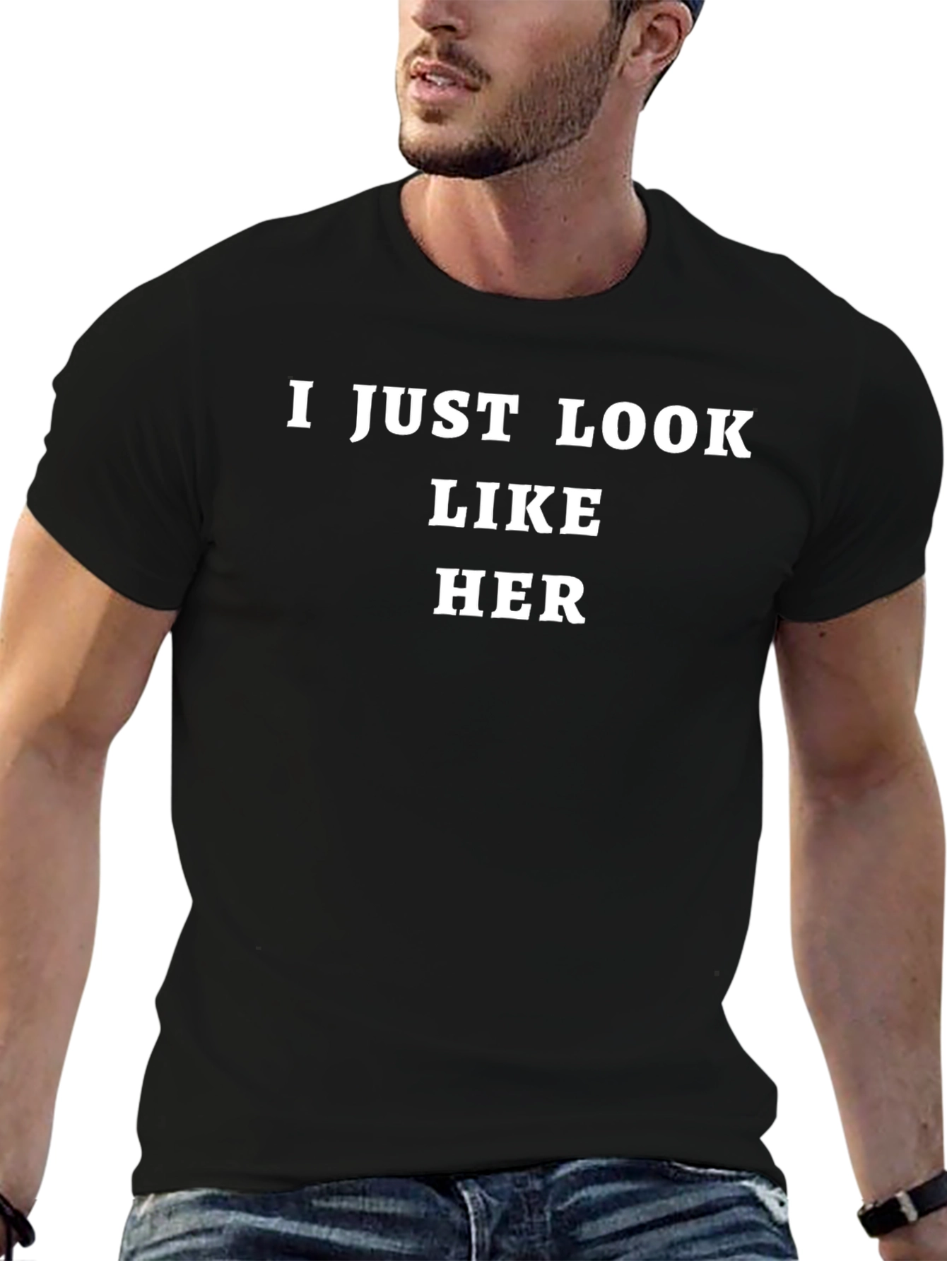 I Just Look Like Her Black Graphic Tee
