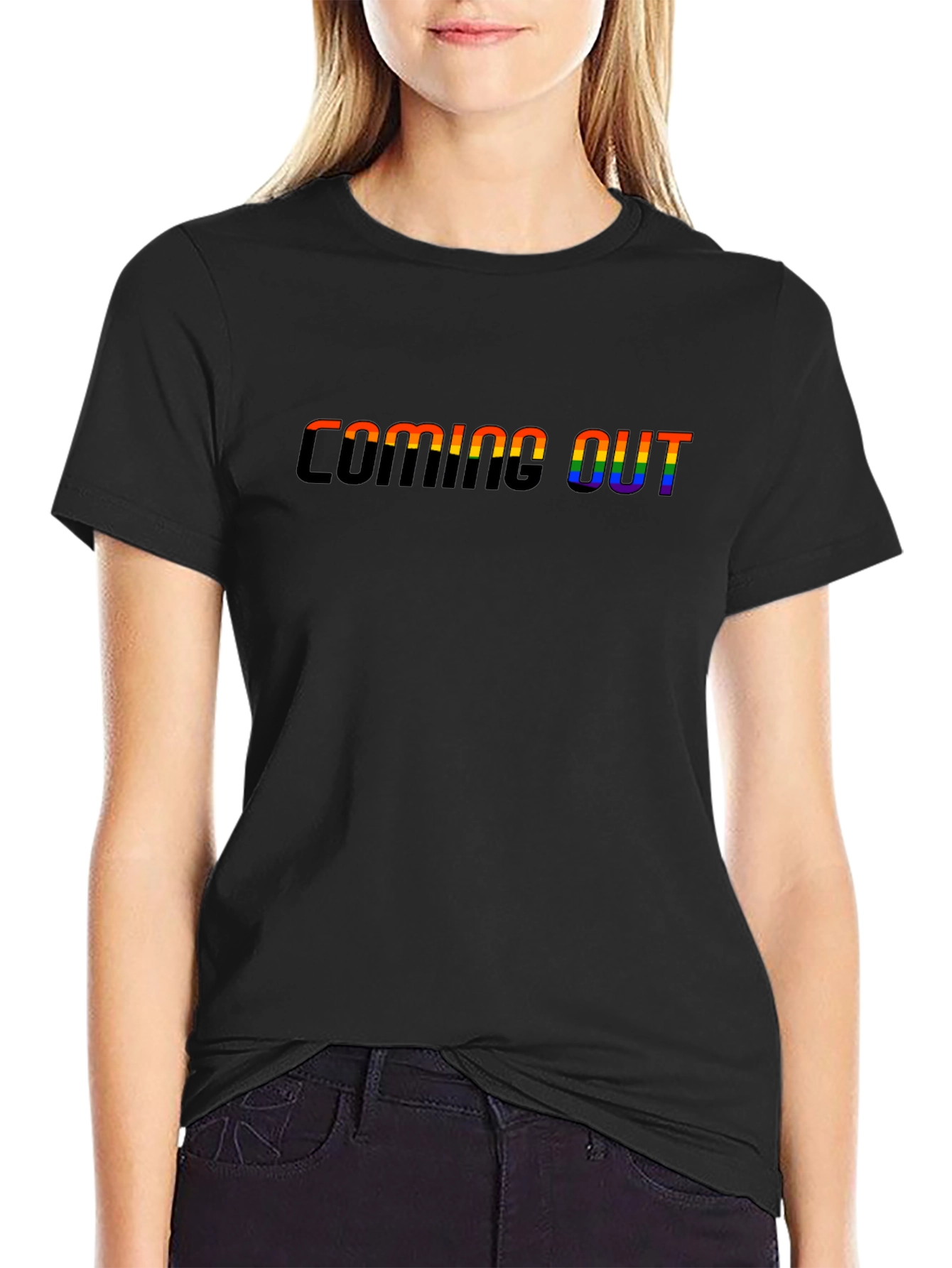 Coming Out LGBTQ+ Pride Rainbow Graphic Tee