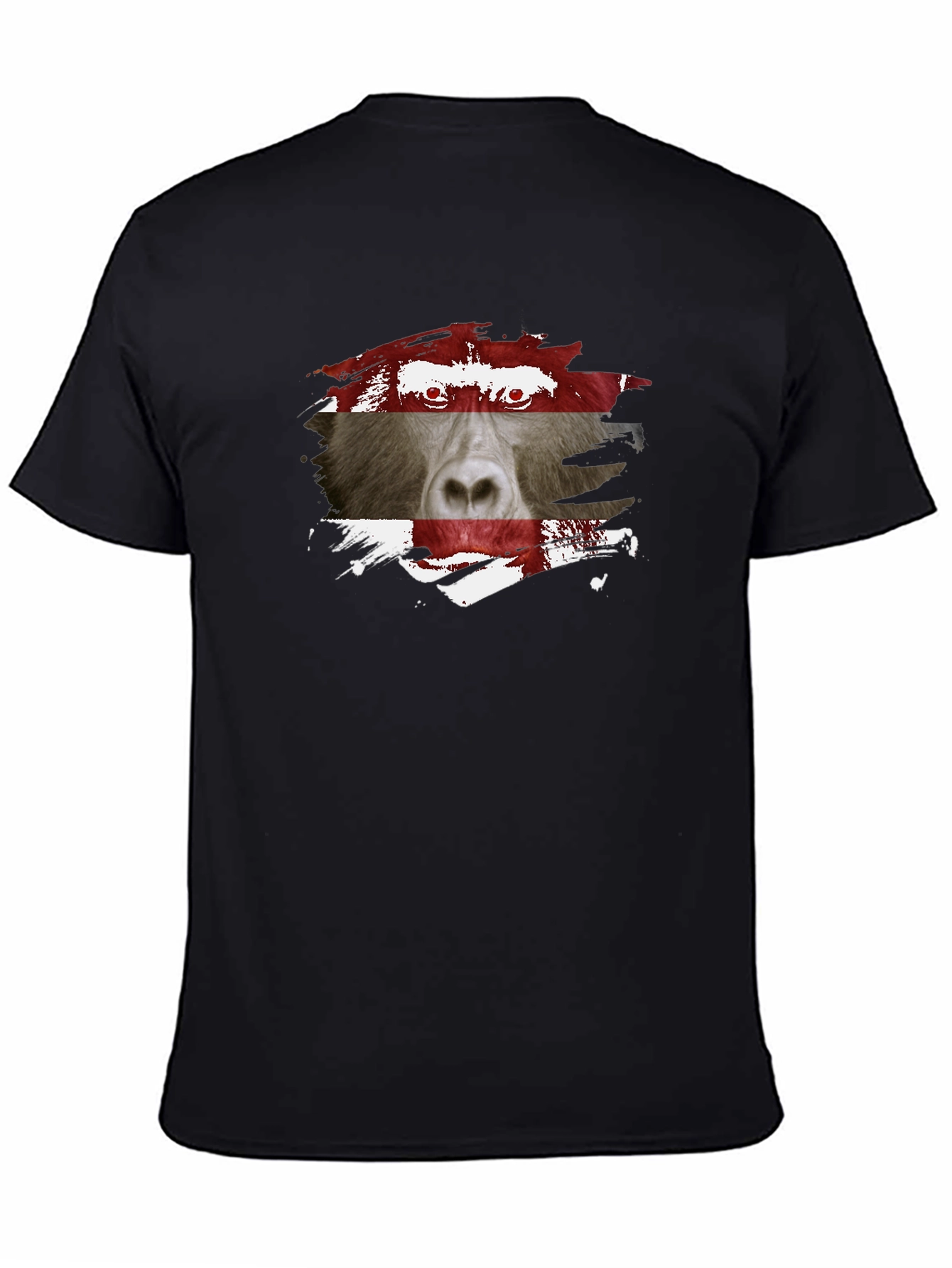 Baboon Flag Graphic Tee - Unique Mens Black T-Shirt